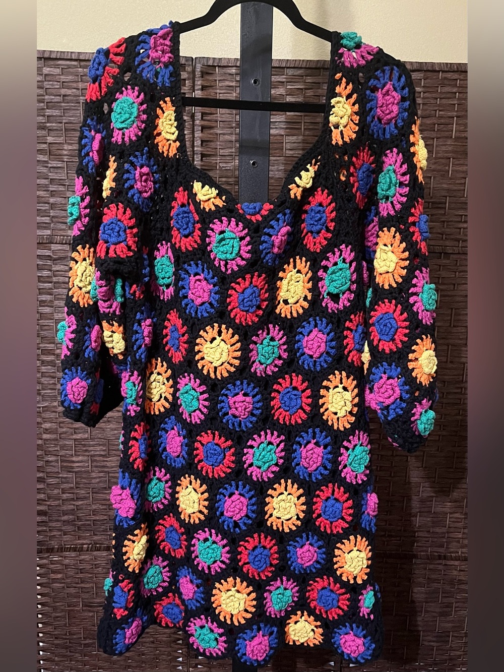 New FARM Rio Scalloped Crocheted Cotton Mini Dress – NWT – Size XL - Picture 6 of 10